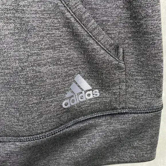 Women’s Medium Hoodie Adidas Climawarm Pullover Logo Activewear Sweatshirt Gray - Picture 6 of 11